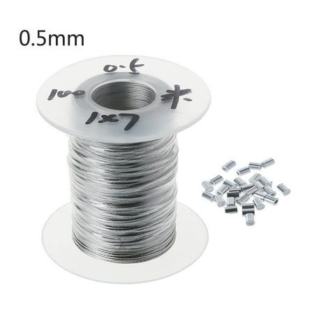 

100M Stainless Steel Wire Rope Soft Fishing Lifting Cable with 30 Pcs Aluminum Sleevs 0.3mm/0.4mm/0.5mm Multipurpose