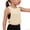 Beige, variant on Girls Athletic Shirts Lightweight Casual Sleeveless Workout Tank Tops Solid Color Basic Crew Neck Crop Sport Tops