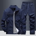 thumbnail image 3 of RUTAYY Men's Outfits Sports Casual Outdoor Tracksuit Spring Activewear Solid Color Long Sleeve Jacket and Pants Elegant Chic Sets, 3 of 4