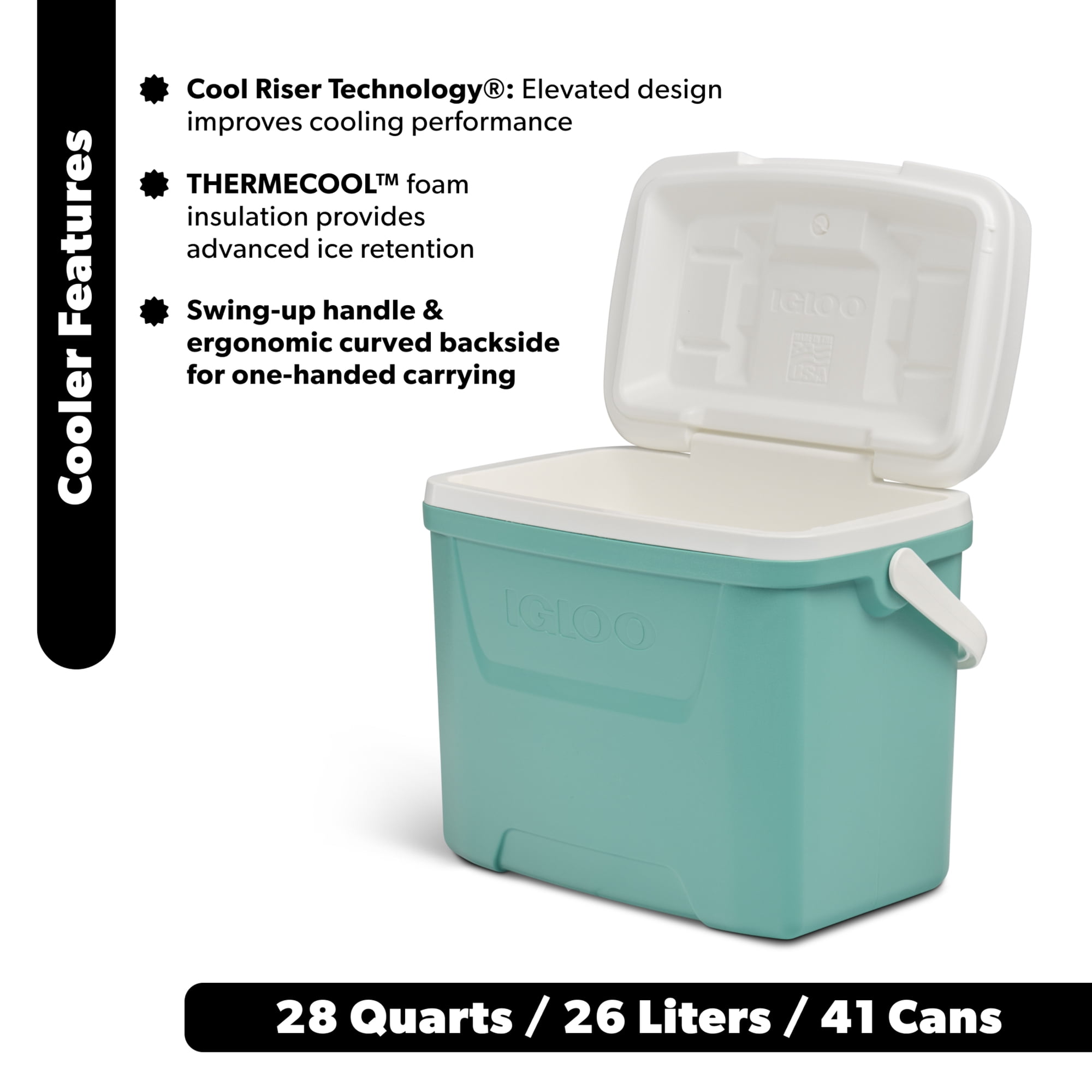 Igloo 28 QT Laguna Ice Chest Cooler, Teal Blue