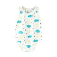 thumbnail image 3 of SROBPTY Newborn Boys Girls Summer Print Sleeveless Short Romper Jumpsuits White, 9-12 months, 3 of 4