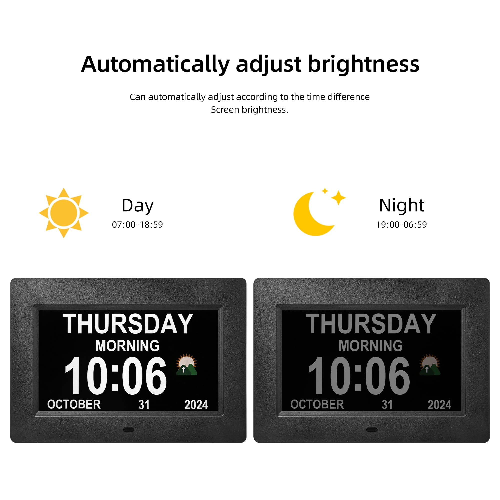 Memwake Digital Clock with Date,Multiple Display Modes,Auto Brightness, Multiple Alarms,Suitable  for 2026 World Cup，for the Elderly and Alzheimer's Patients.