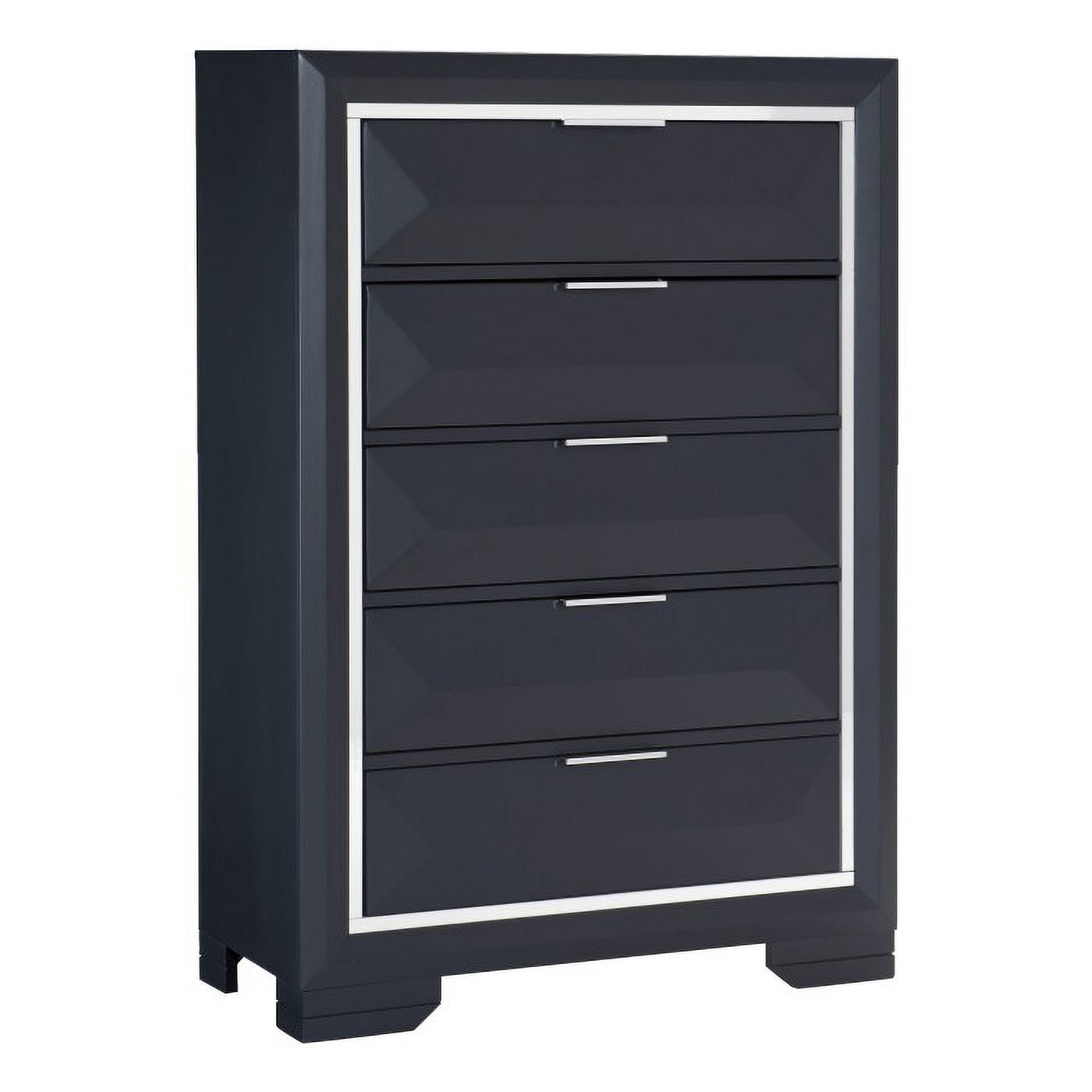 Rosemont Collection Chest with Chrome Banded Midnight Blue Finish