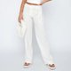 thumbnail image 3 of Pantalones casuales con cierre de cremallera Estilo básico Traje diario elástico para mujer Kuymtek Blanco T XL para Mujer, 3 of 6