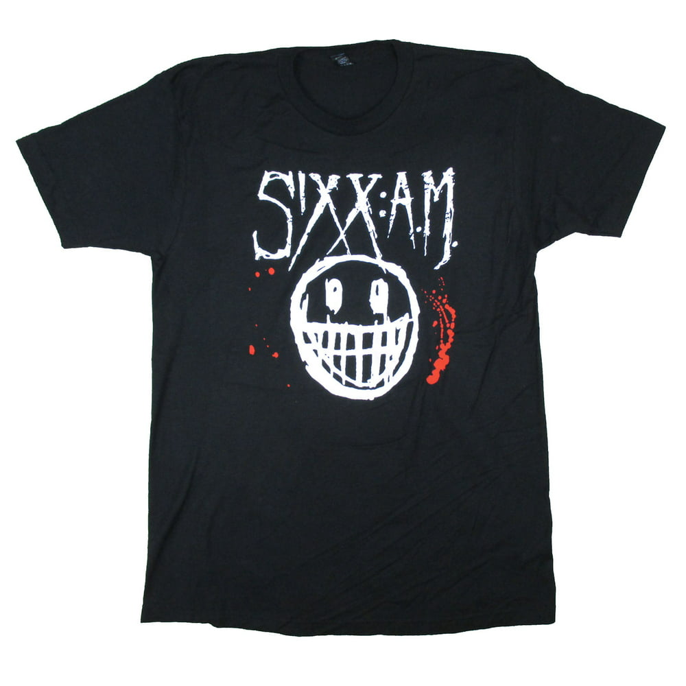 Sixx A.M. - Sixx A.M. AM Face Logo 2015 Tour Black T Shirt - Walmart ...