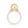 thumbnail image 2 of Angara Golden South Sea Cultured Pearl Collar Ring with Diamonds in 14K Rose Gold for Women | June Birthstone Jewelry for Her, 2 of 8