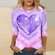 thumbnail image 1 of Xuyuer Valentine's Day 3/4 Sleeve Tee - Ladies' 3/4 Sleeve Printed T-Shirt for Romantic Date Nights, Love-Themed Photo Shoots, Unique Heart Pattern Statement Wear & Couples' Matching Style, 1 of 6