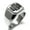 Silver, variant on Stainless Steel Letter W Initial 3D Cube Box Monogram Engraved Engraved Square Flat Top Biker Style Polished Signet Ring