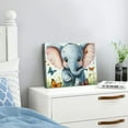 thumbnail image 3 of ZFLMY Elephant Butterflies Grass Print On Canvas Wall Decor for Bathroom, Ready To Hang Home Art Decor 20x16in, 3 of 6