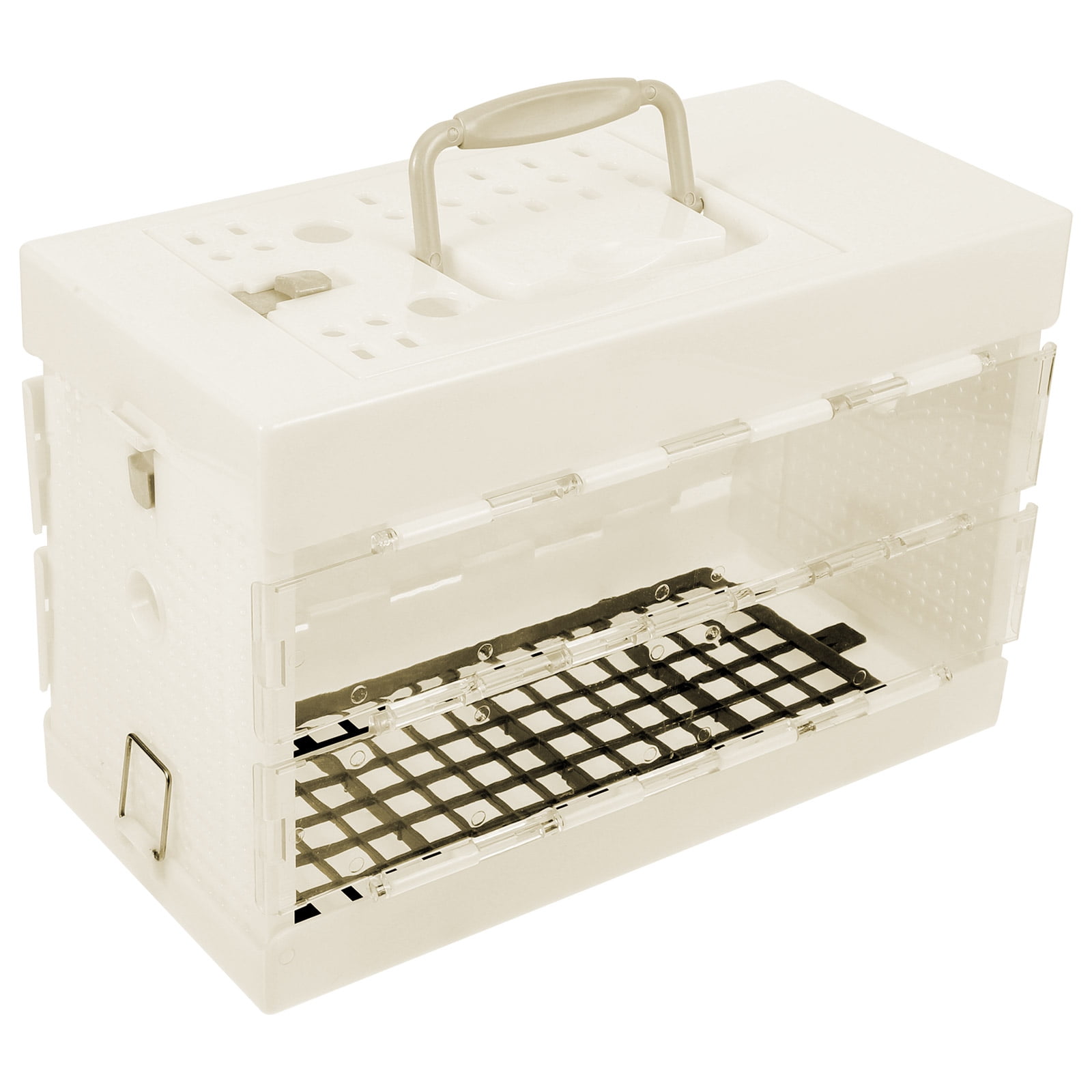 ELAYARD Portable White Small Bird Cage for Outdoor with Airflow and Handle