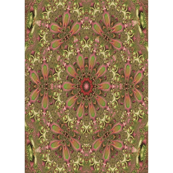 Ahgly Company Indoor Rectangle Patterned Caramel Brown Area Rugs, 4' x 6'