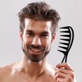 thumbnail image 5 of KAIYANG Peine de dientes anchos para hombres, peine antiestático para peinar, herramientas de peluquería para hombres, 2 piezas, 5 of 5
