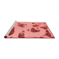 thumbnail image 2 of Ahgly Company Machine Washable Indoor Square Abstract Red Modern Area Rugs, 5' Square, 2 of 4
