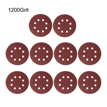 

Papaba 10Pcs/Set 8 Holes Round Shape Grinding Sanding Discs Hook Loop Sandpaper Pad