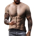 thumbnail image 3 of DDAPJ pyju Mens Novelty Graphic Tees 3D Fake Abs T Shirts Funny Printed Short Sleeve Crew Neck Tee Shirt Rebajas Flash Multicolor M, 3 of 9