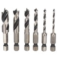 thumbnail image 2 of Ensemble de Perceuses à Bois, Acier Haute Vitesse 3 Points Perceuse Haute Efficacité Durable 6 Pcs Robuste pour Meubles pour Menuiserie, 2 of 8