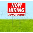 thumbnail image 1 of Now Hiring Apply Here (18" x 24") Yard Sign, Includes Metal Step Stake, 1 of 6