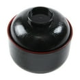 thumbnail image 4 of Raindrops  Japanese Small Bowl Ramen with Lid Bowls Trifle Child Black, 4 of 8