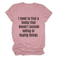 thumbnail image 1 of B91xZ Vêtements d'Été pour Femmes T-Shirts Col Rond Manches Courtes Amples Hauts Tunique Pull Uni, Rose m, 1 of 3