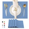 thumbnail image 1 of SUTENGDA Sets de Table Tissés Croisés pour Table à Manger en Vinyle PVC Ensemble de 4 12x18 Pouces Jaune, 1 of 7