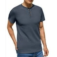 thumbnail image 4 of GIRUNS Men's Short Sleeve Waffle Henley T-Shirt Summer Casual Tee For Men, 4 of 6