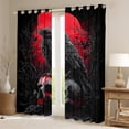 thumbnail image 2 of Castle Fairy Boys Girls Animal Black Crow Black Out Curtains,Gothic Skull Curtains Pack of 2 (42x63 Each),Exotic Style Bedroom Curtains,Microfiber Bedroom Decor, 2 of 6