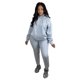 thumbnail image 1 of Gibobby Conjunto de sudadera informal para mujer Conjuntos de ropa Conjunto de colores Sport Long Solid Pullover Tops + Pantalón de manga Traje de mujer Traje(Gris,M), 1 of 5