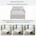thumbnail image 3 of Modern Beige Chenille Loveseat Sofa with Adjustable Backrest (52.8") and Built-in USB Ports, 3 of 26