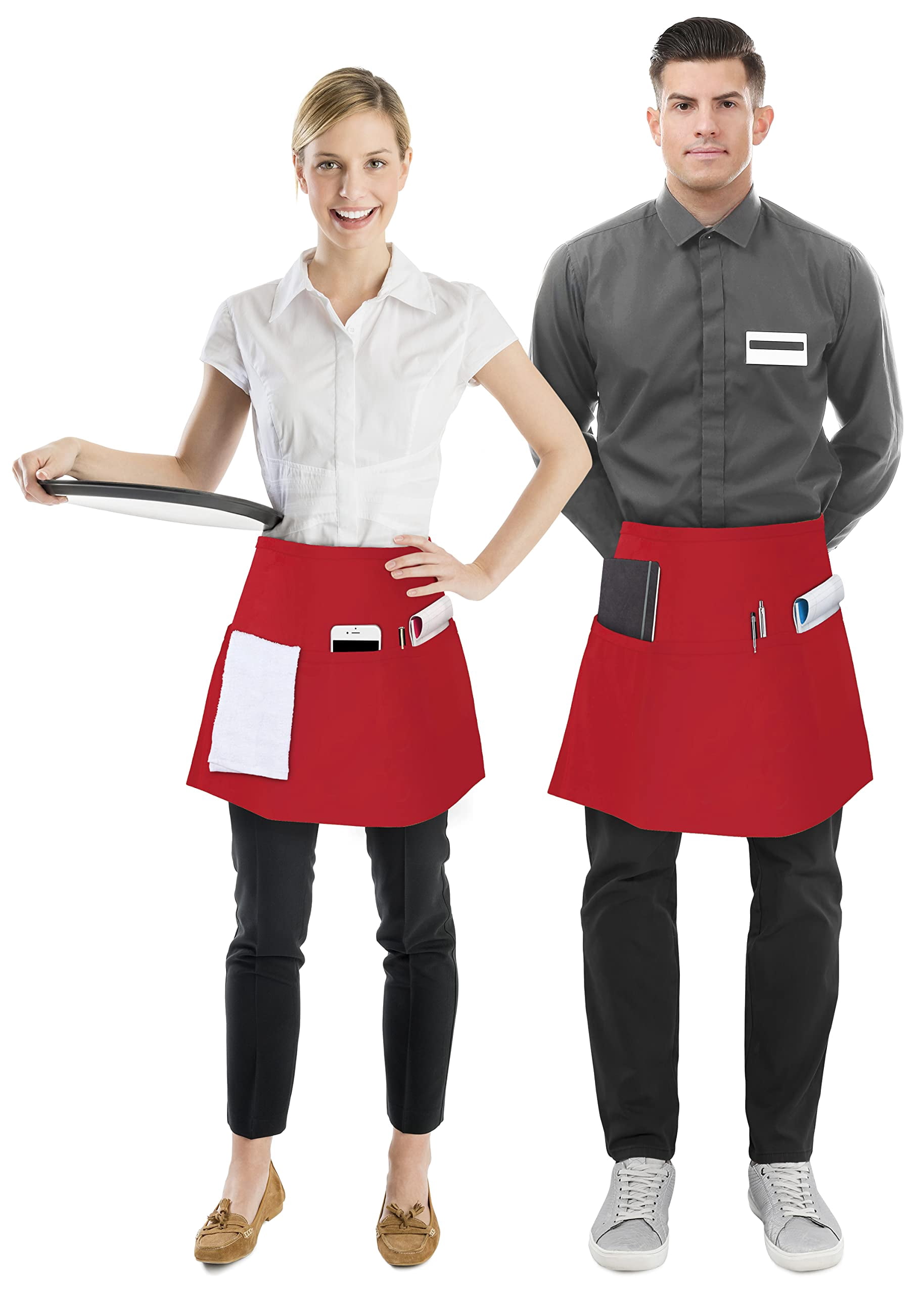Cooking Aprons Red 24x12 Inches (Pack of 12)