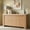 Natural Oak, variant on Aunfebrco Sideboard Buffet Cabinet with Storage and 4 Doors, Modern Kitchen Storage Cabinet with Faux Marble Top, Large Coffee Bar Cabinet for Living Room Dining Room, Walnut