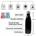 thumbnail image 2 of Bouteille d'Eau en Acier Inoxydable Isolée sous Vide à Double Paroi 17oz - Parfaite pour Sports Extérieurs Camping Randonnée Cyclisme +une Brosse de Nettoyage, 2 of 6