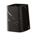 thumbnail image 3 of Papelera de mármol para baño, papelera, cesta de papel, contenedor de basura cuadrado para el hogar, cesta de basura para sala de estar, dormitorio Negro M, 3 of 8