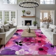 thumbnail image 3 of 5'x7' Area Rugs for Living Room Bedroom, Spring Floral Washable Rug Carpet Runner Indoor Outdoor, Watercolor Flowers Leaves Vintage Beige Non Slip Floor Mats Area Rug for Kitchen, Nursery, 3 of 8