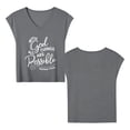 thumbnail image 5 of With God All Things Are Possible Womens T Shirts, Short Sleeve V-Neck Shirts Cute Fit Summer Casual Tee Tops Dark Gray 3XL, 5 of 5