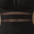 thumbnail image 5 of COMVALUE Women Halter Plunge V Neck Swimsuits Sexy Mesh Out Bathing Suits (Black, M), 5 of 8