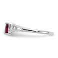 thumbnail image 3 of 10K White Gold Polished Geniune Ruby Birthstone Ring, 3 of 4