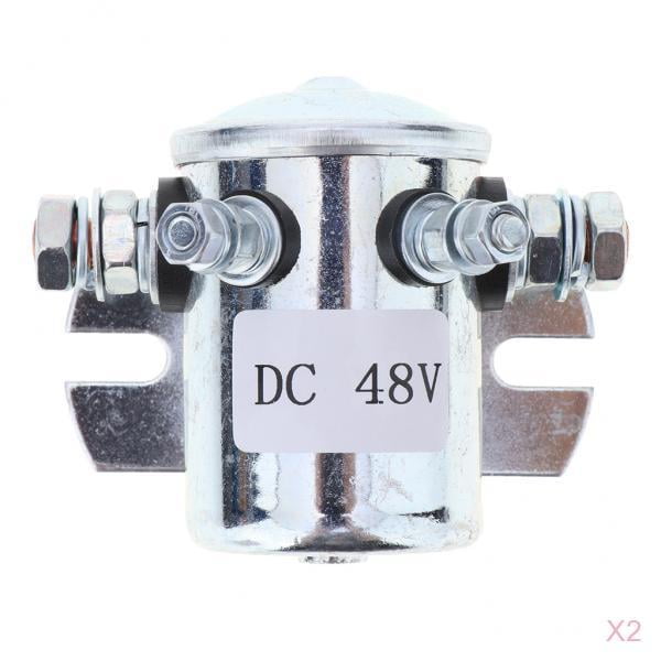 Interruptor de de solenoide de arranque de 2 piezas 200Amp (Max ) 48V para coche con cabrestante kusrkot Relé de solenoide de servicio continuo