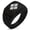 Black, variant on Stainless Steel Takeda Samurai Crest Geometric Pattern Step-Down Biker Style Polished Ring