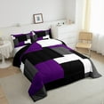 thumbnail image 3 of Erosebridal Rectangle Geometry Bedding Comforter Set, Abstract Checkered Bedding Sets with Comforter, Chic Minimalst Reversible Down Comforter, Microfiber Bedroom Decoration, 2pcs, 3 of 8