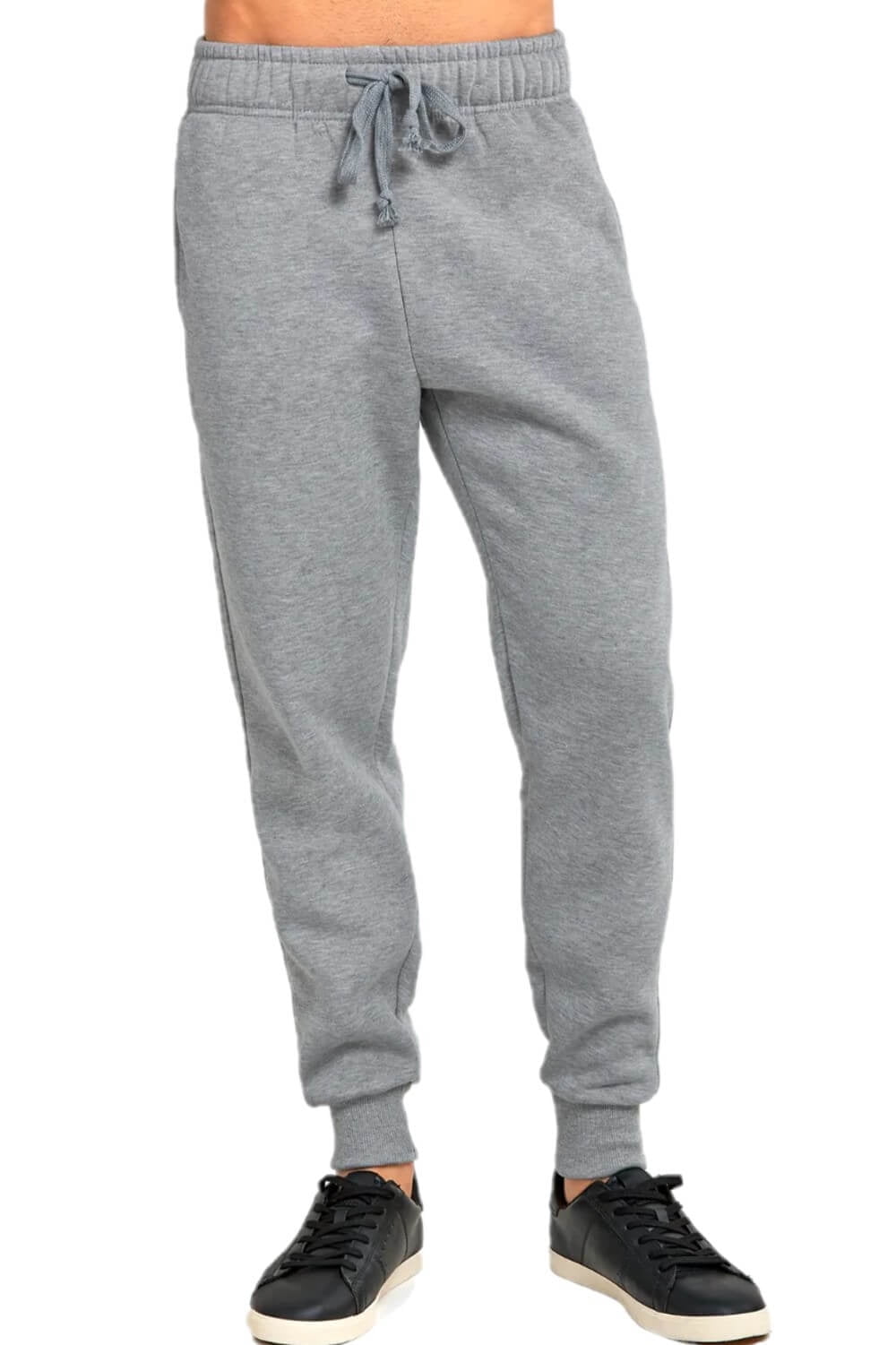 Men's Heavy Sweatpants Fleece Lined Joggers with Pockets, Heather Gray