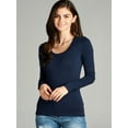 thumbnail image 2 of Emmalise Womens Junior and Plus Size Basic Scoop Neck Tshirt Long Sleeve Tee, 2 of 4