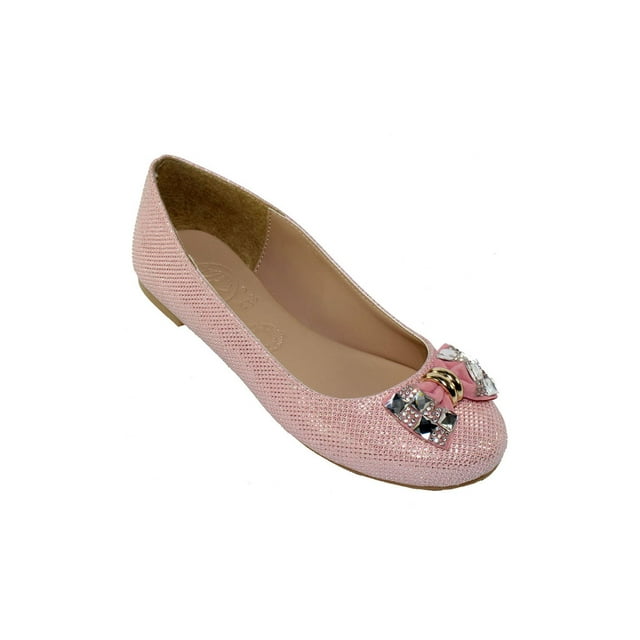 FLATS BALERINAS CASUALES LEON NIÑA ROSA PETALO TEXTIL 438 LEON 438p