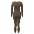 thumbnail image 4 of Tweang Thermal Base Layer Women Long Underwear Thermal Set Long Johns Women Slim Fit Thermal Long Johns Thermal Undershirt for Women Thermals for Women Coffee One Size, 4 of 6