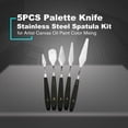 thumbnail image 3 of 5PCS Painting Knife Set Palette Knife Stainless Steel Spatula Kit for Artist, 3 of 9