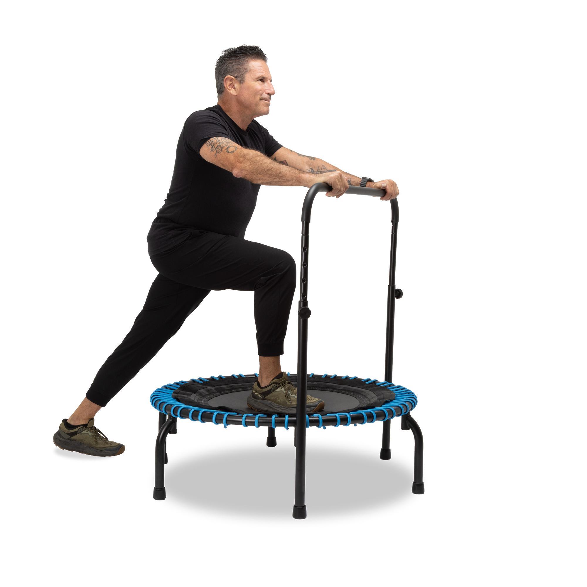 JumpSport 350 Series 39" Trampoline & Handle Bar w/Adjustable Bungees, Teal
