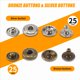 thumbnail image 4 of Juego de herramientas metálicas para bolsos de cuero, 25 piezas plateadas + 25 piezas bronce, 10 mm, botones, 4 of 5