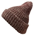 thumbnail image 3 of COUVER Unisex Blaze Chunky Cuffed Knit Roll Up Beanie Cap - 12'' 100% Acrylic Hat, Maroon/ Natural, One Size, 1 Piece, 3 of 8