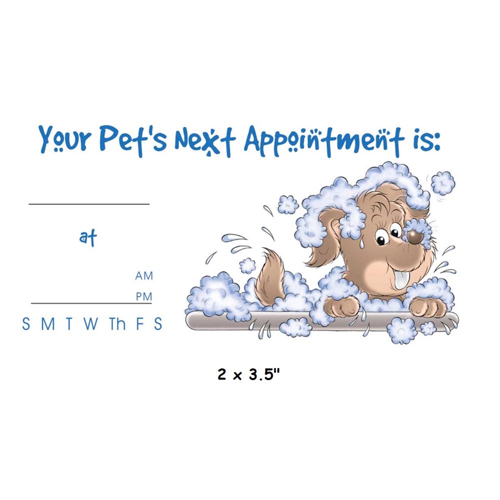 Pet Appointment Cards Vet Grooming Client Reminder Cards 2 x 3.5" 100