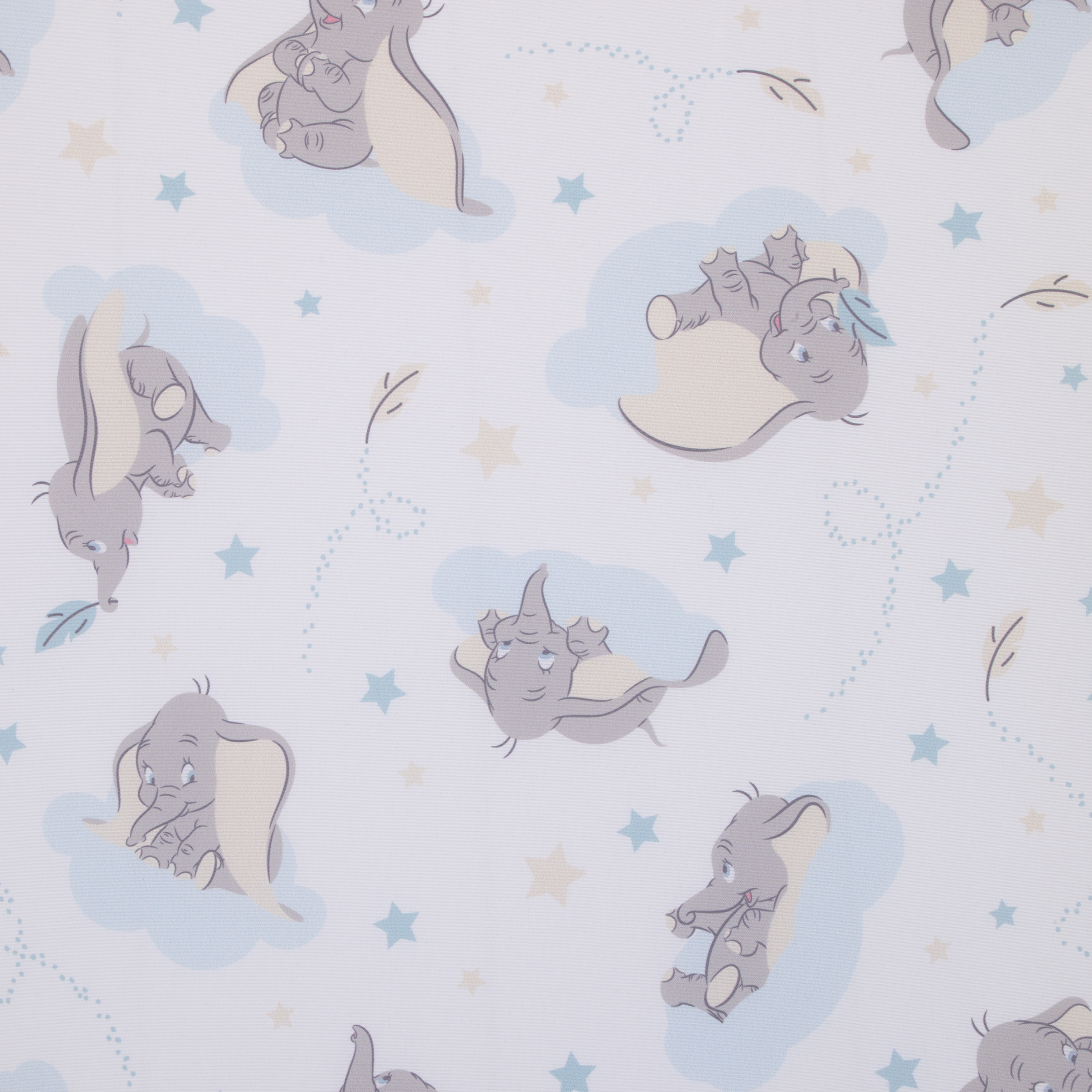 Disney Dumbo Light Blue, Gray, and White Fitted Crib Sheet
