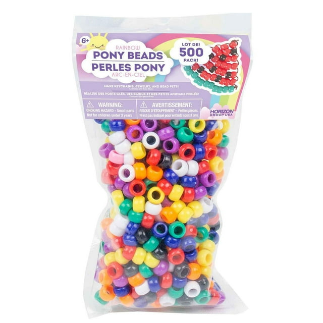 Horizon Group USA Rainbow Pony Beads, 500-Pack